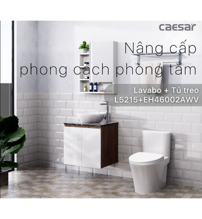 Tủ Treo Phòng Tắm Kèm chậu Caesar L5215 + EH46002AWV
