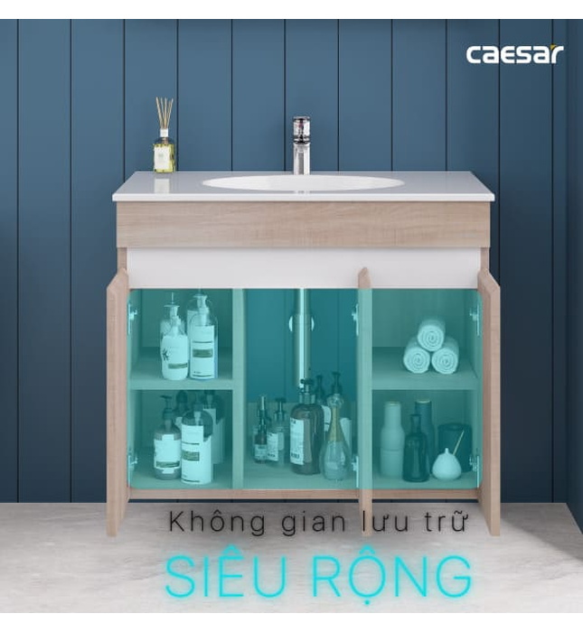Tủ Treo Phòng Tắm Kèm chậu Caesar LF5026+EH15026AW7V