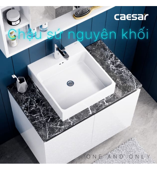 Bộ Tủ Treo Phòng Tắm Kèm Chậu Caesar LF5261+EH48001AV