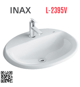 Chậu rửa mặt bàn đá dương vành 1 lỗ Inax L-2395V(FC)