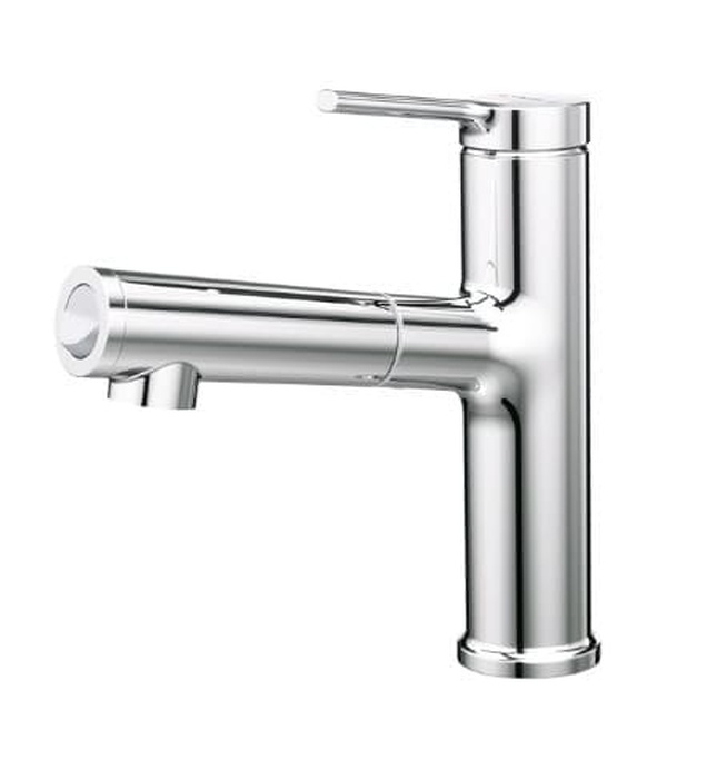 Vòi Lavabo Nóng Lạnh 1 Chân Dây  Rút Caesar B196C