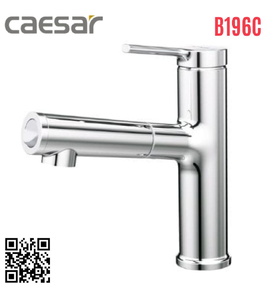Vòi Lavabo Nóng Lạnh 1 Chân Dây  Rút Caesar B196C