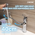 Vòi Lavabo Nóng Lạnh 1 Chân Dây  Rút Caesar B196C