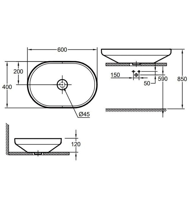 Chậu Rửa Lavabo Đặt Bàn Đức Grohe 3996300H