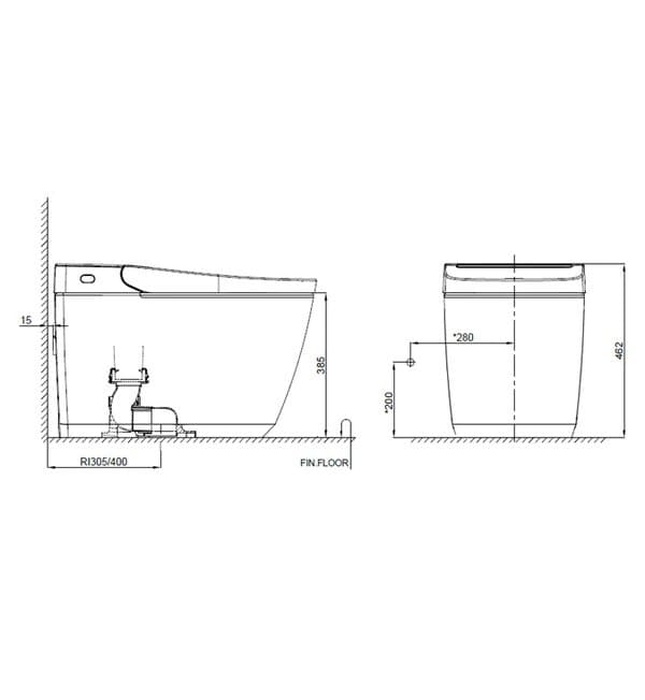Bồn Cầu Điện Tử Treo Tường Đức Grohe 36543SH0 