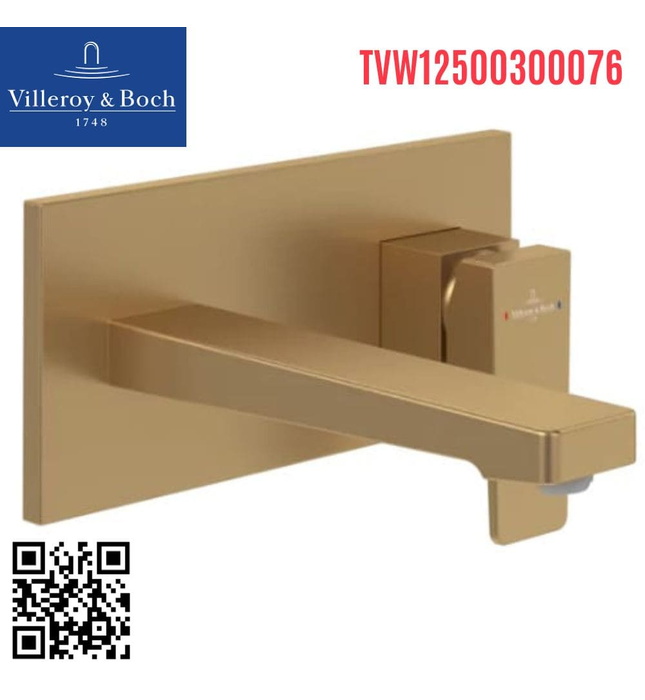 Vòi lavabo nóng lạnh âm tường Villeroy-boch Architectura TVW12500300076