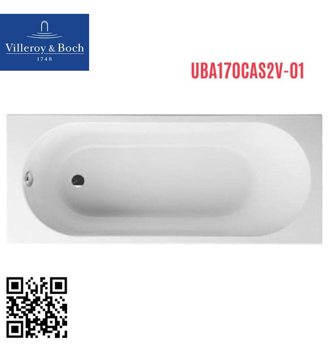 Bồn tắm hình chữ nhật 1.7m Villeroy Boch O.novo UBA170CAS2V-01