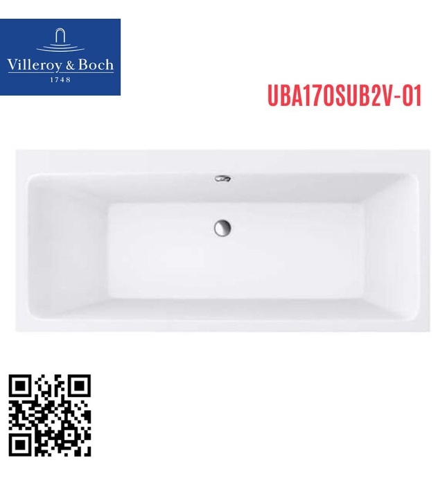 Bồn tắm hình chữ nhật 1.7m Villeroy Boch Subway UBA170SUB2V-01