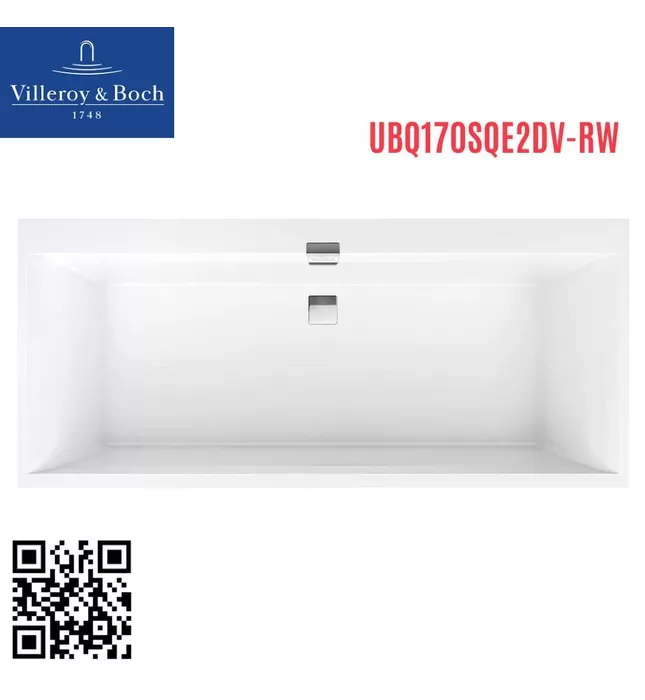 Bồn tắm hình chữ nhật 1.7m Villeroy Boch UBQ170SQE2DV-RW