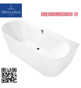 Bồn tắm ap tường 1.8m Villeroy Boch Oberon 2.0 UBQ180OBR9CD00V-01