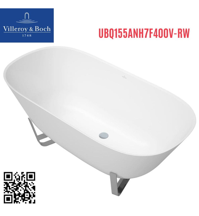 Bồn tắm đặt sàn 1.55m Villeroy Boch Antheus UBQ155ANH7F400V-RW