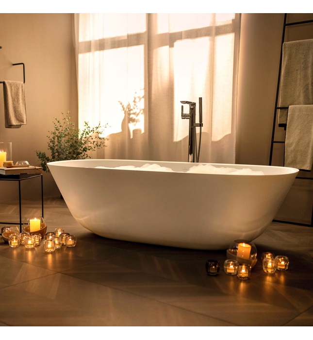 Bồn tắm đặt sàn 1.55m Villeroy-boch Theano UBQ155ANH7F2BCV-RW