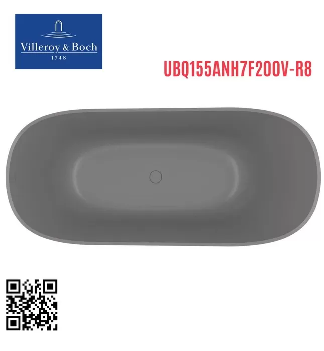 Bồn tắm đặt sàn 1.55m Villeroy Boch Theano UBQ155ANH7F200V-R8