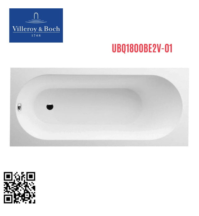 Bồn tắm đặt sàn 1.8m Villeroy Boch Oberon UBQ180OBE2V-01