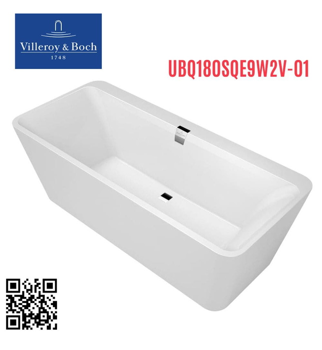 Bồn tắm đặt sàn 1.8m Villeroy-boch Squaro UBQ180SQE9W2V-01
