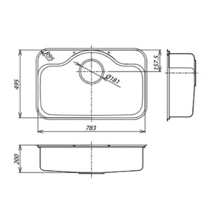 Chậu Rửa Bát 1 Hố Nhập Khẩu Nhật Bản Shigeru FCM-K FS