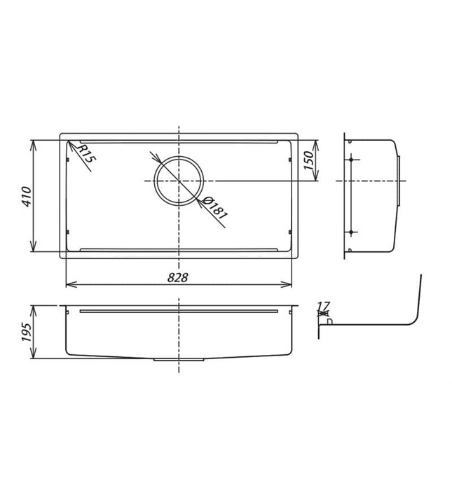 Chậu Rửa Bát 1 Hố Nhập Khẩu Nhật Bản Shigeru JSL-K 2F FS 1 Ray Trượt