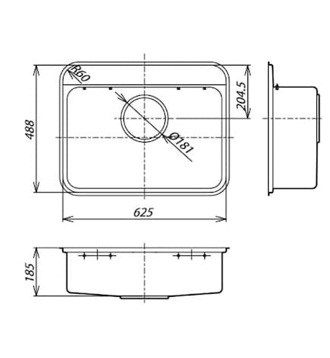 Chậu Rửa Bát 1 Hố Nhập Khẩu Nhật Bản Shigeru GX-K FS