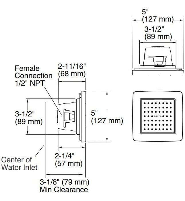 Bát sen tắm gắn tường vuông màu vàng Kallista P22079-00-BAF