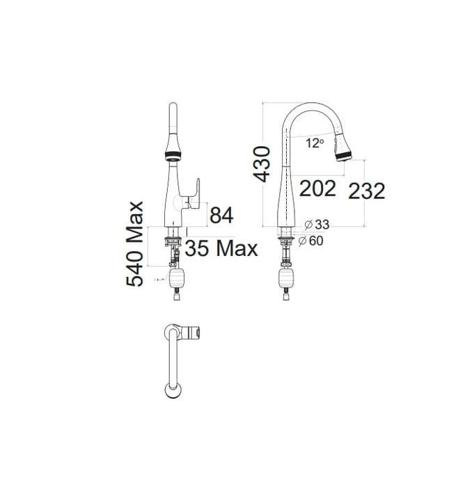 Vòi bếp nóng lạnh dây rút American Standard 1009150000