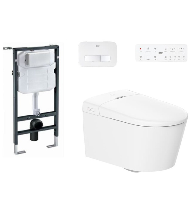 Bồn cầu treo tường điện tử American Standard 103032BL00+103026SH00