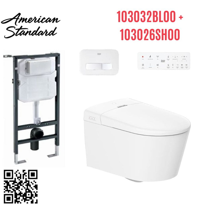 Bồn cầu treo tường điện tử American Standard 103032BL00+103026SH00