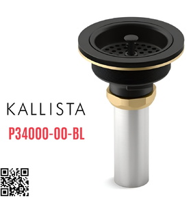 Đầu xi phông chậu rửa bát màu đen Kallista P34000-00-BL