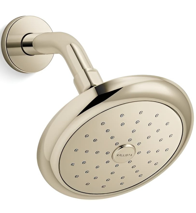 Bát sen tắm và tay sen gắn tường màu vàng Kallista P34135-00-BAF