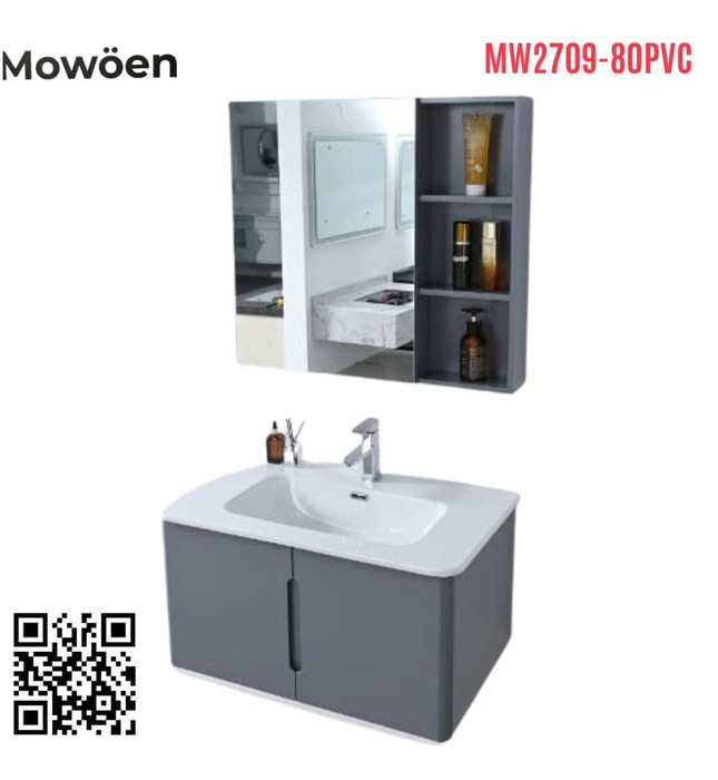 Bộ tủ chậu lavabo nhựa Mowoen MW2709-80PVC 