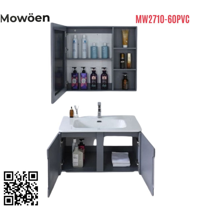 Bộ tủ chậu lavabo nhựa Mowoen MW2710-60PVC 