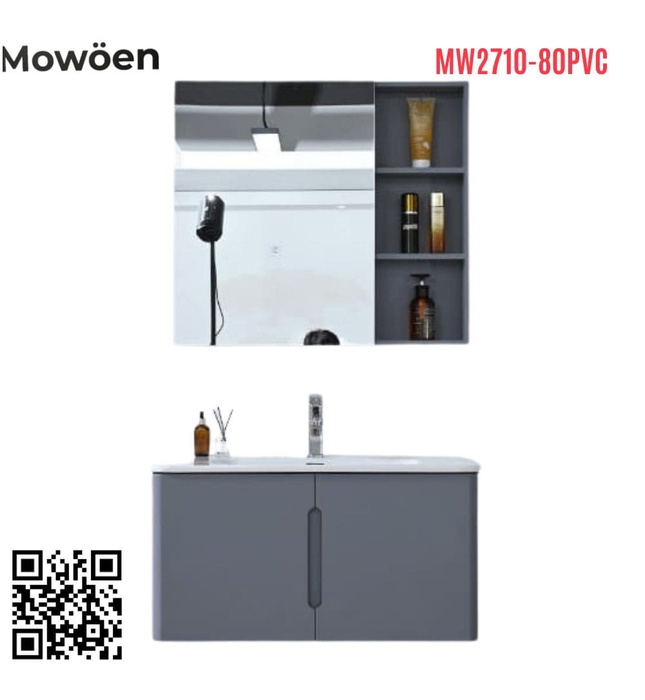 Bộ tủ chậu lavabo nhựa Mowoen MW2710-80PVC
