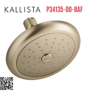 Bát sen tắm và tay sen gắn tường màu vàng Kallista P34135-00-BAF