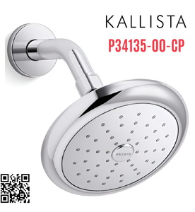 Bát sen tắm và tay sen gắn tường màu chrome Kallista P34135-00-CP