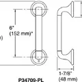 Tay nắm cửa kính phòng tắm màu chrome Kallista P34709-PL-CP