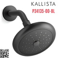 Bát sen tắm và tay sen gắn tường màu đen Kallista P34135-00-BL