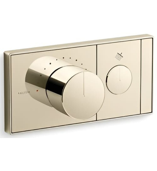 Mặt nạ điều khiển nhiệt độ sen tắm 1 cổng màu nickel Kallista P34718-00-BN