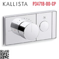 Mặt nạ điều khiển nhiệt độ sen tắm 1 cổng màu chrome Kallista P34718-00-CP