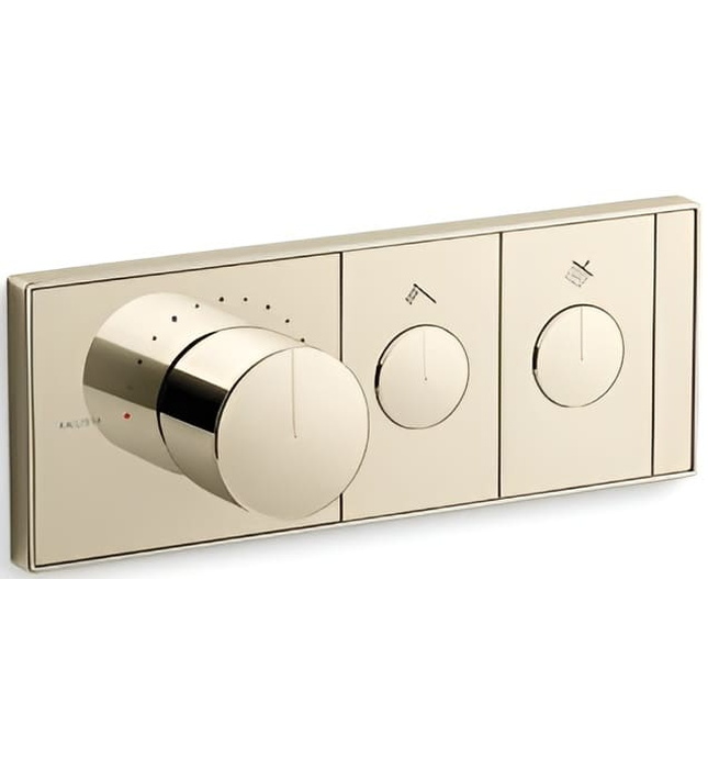 Mặt nạ điều khiển nhiệt độ sen tắm 2 cổng màu đen Kallista P34719-00-BL