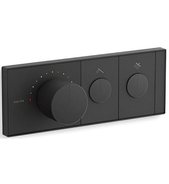 Mặt nạ điều khiển nhiệt độ sen tắm 2 cổng màu nickel Kallista P34719-00-BN