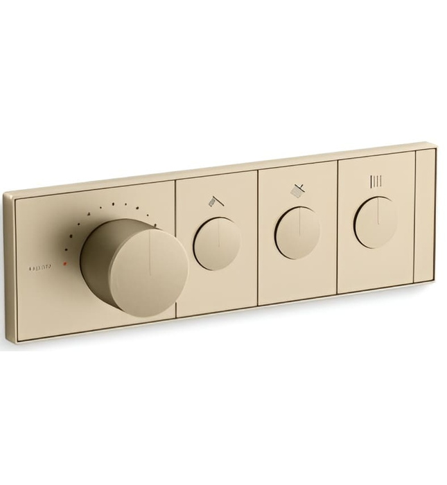 Mặt nạ điều khiển nhiệt độ sen tắm 3 cổng màu vàng Kallista P34720-00-AF