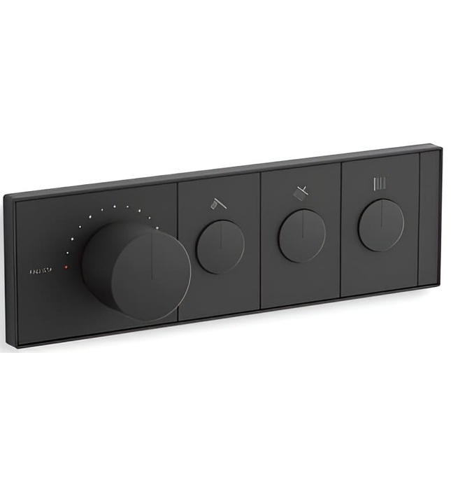 Mặt nạ điều khiển nhiệt độ sen tắm 3 cổng màu nickel Kallista P34720-00-SN