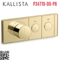 Mặt nạ điều khiển nhiệt độ sen tắm 2 cổng màu đồng Kallista P34719-00-PB