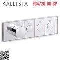 Mặt nạ điều khiển nhiệt độ sen tắm 3 cổng màu chrome Kallista P34720-00-CP