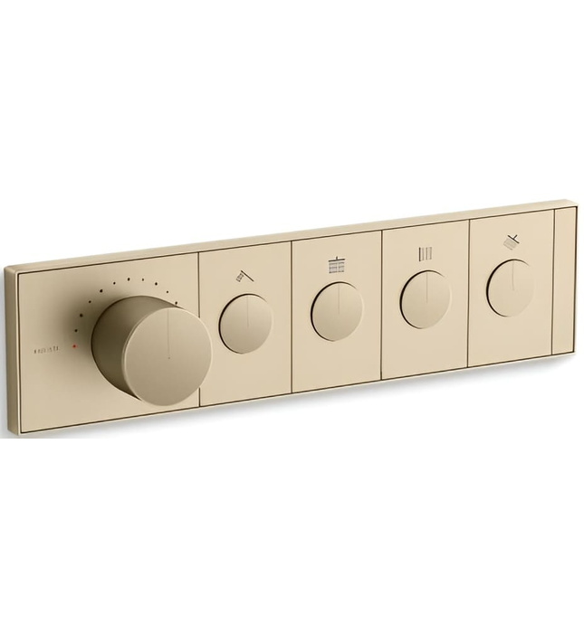 Mặt nạ điều khiển nhiệt độ sen tắm 4 cổng màu chrome Kallista P34721-00-CP