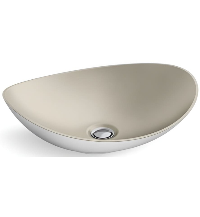 Chậu rửa mặt ovan dương bàn mặt ngoài trắng Kallista P74108-WHT-WHB