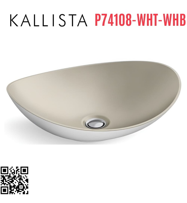Chậu rửa mặt ovan dương bàn mặt ngoài trắng Kallista P74108-WHT-WHB