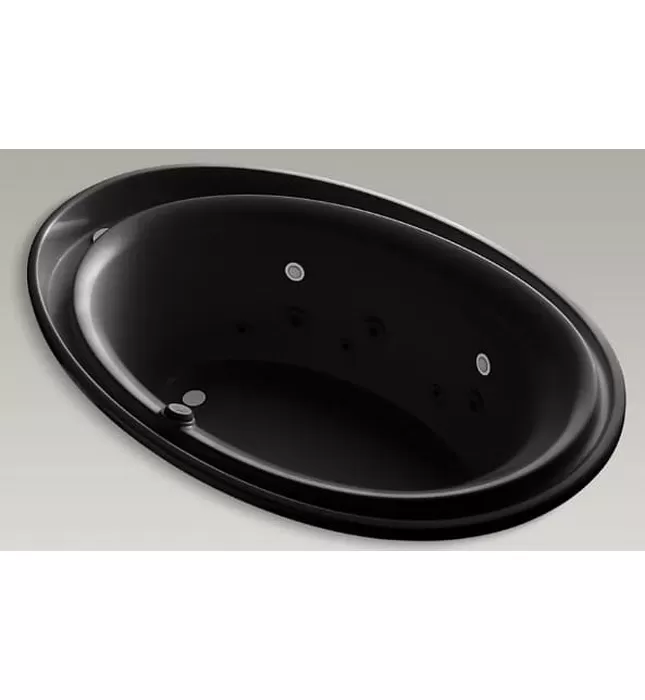 Bồn tắm nhựa màu đen massage Kohler Purist K-1110-AH-7