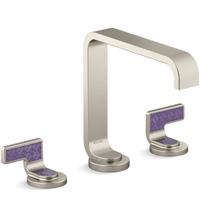 Vòi chậu rửa mặt màu vàng tay cầm kim cương tím Kallista P34231-DVD-BAF