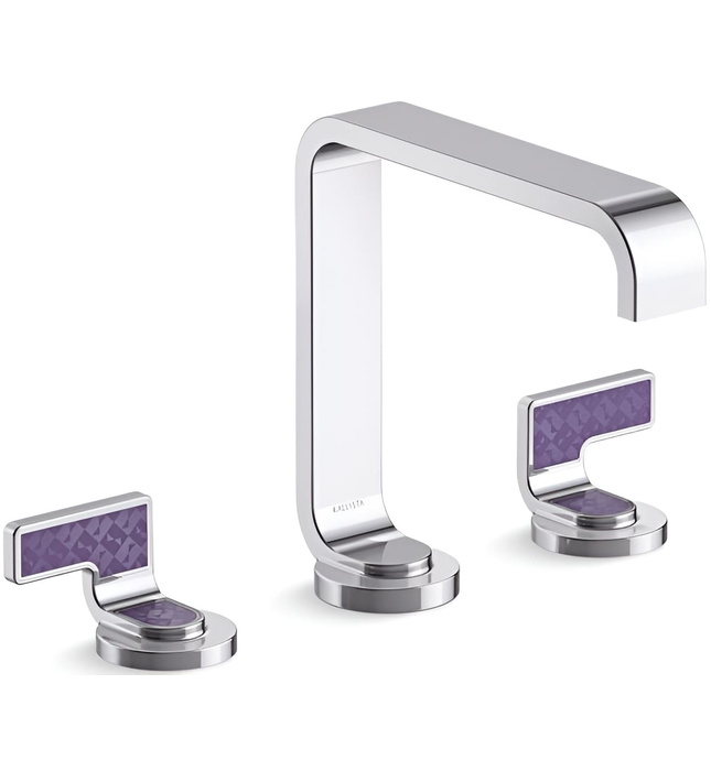 Vòi chậu rửa mặt màu chrome tay cầm kim cương tím Kallista P34231-DVD-CP