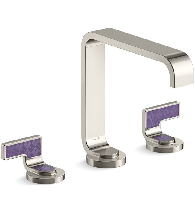 Vòi chậu rửa mặt màu đen tay cầm kim cương tím Kallista P34231-DVD-PGP